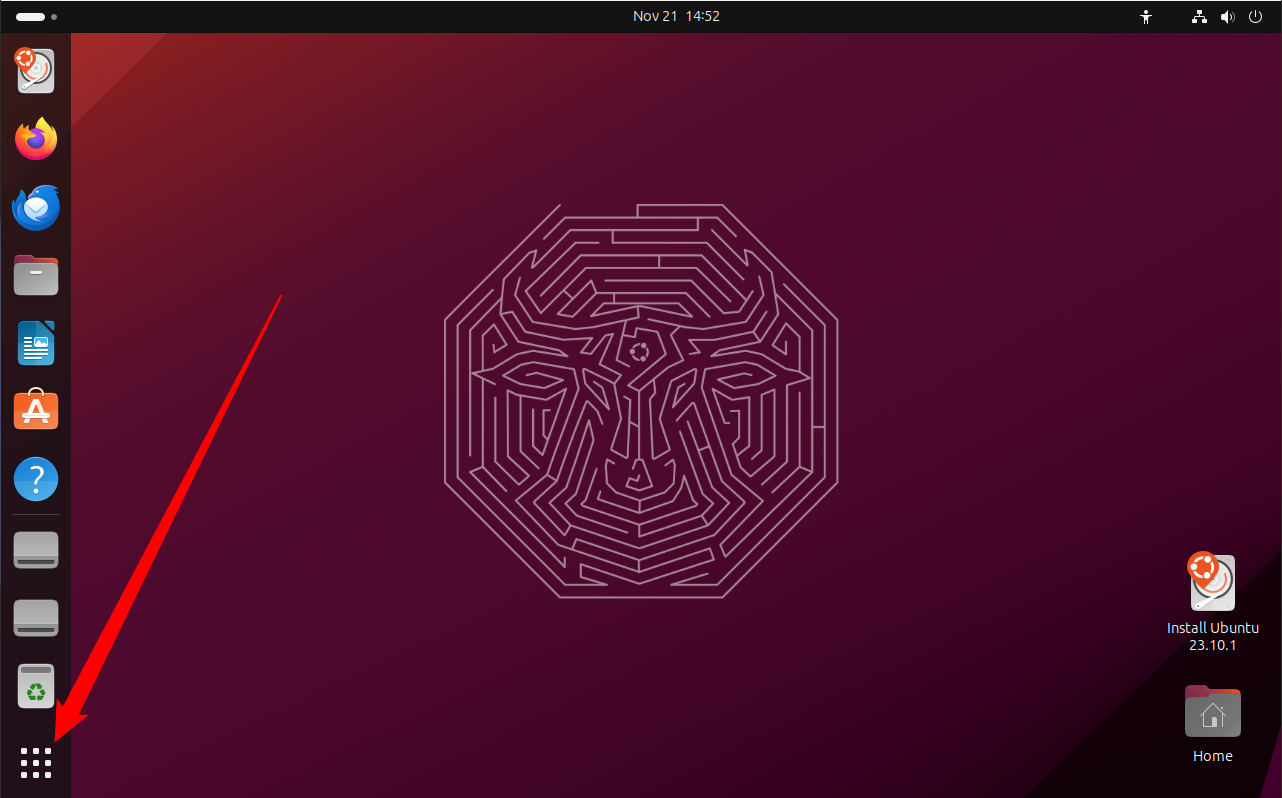 Нажмите иконку сетки в левом нижнем углу.