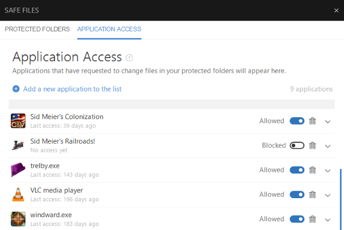 Настройки анти-шифровальщика в BitDefender