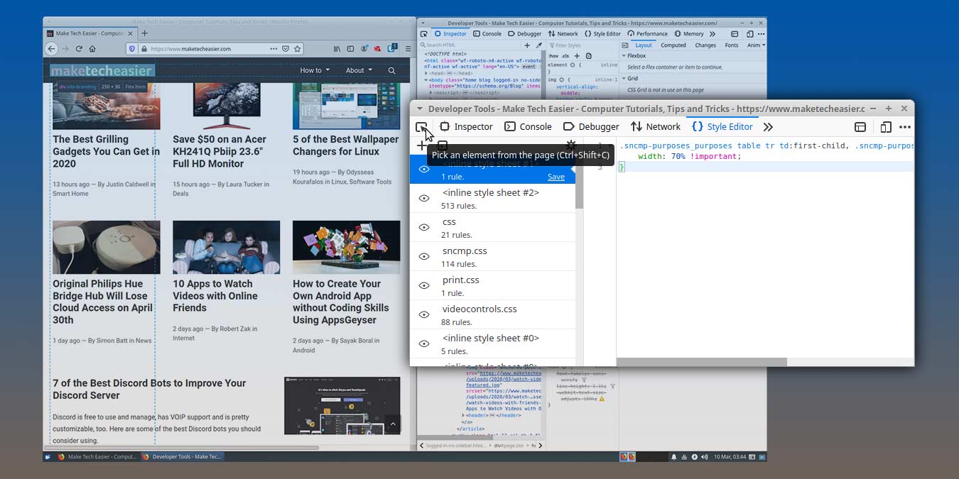 Живое редактирование CSS в Firefox