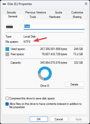 Свойства диска в Проводнике