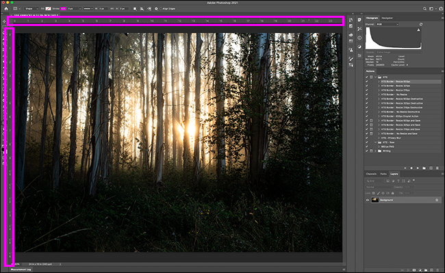 photoshop rulers highlighted