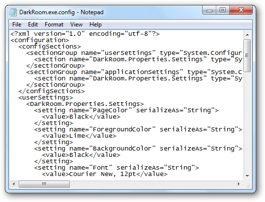 Пример конфигурационного файла на XML