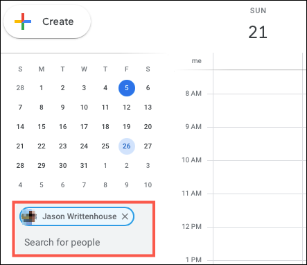 Введите имя или email в поле Search for People
