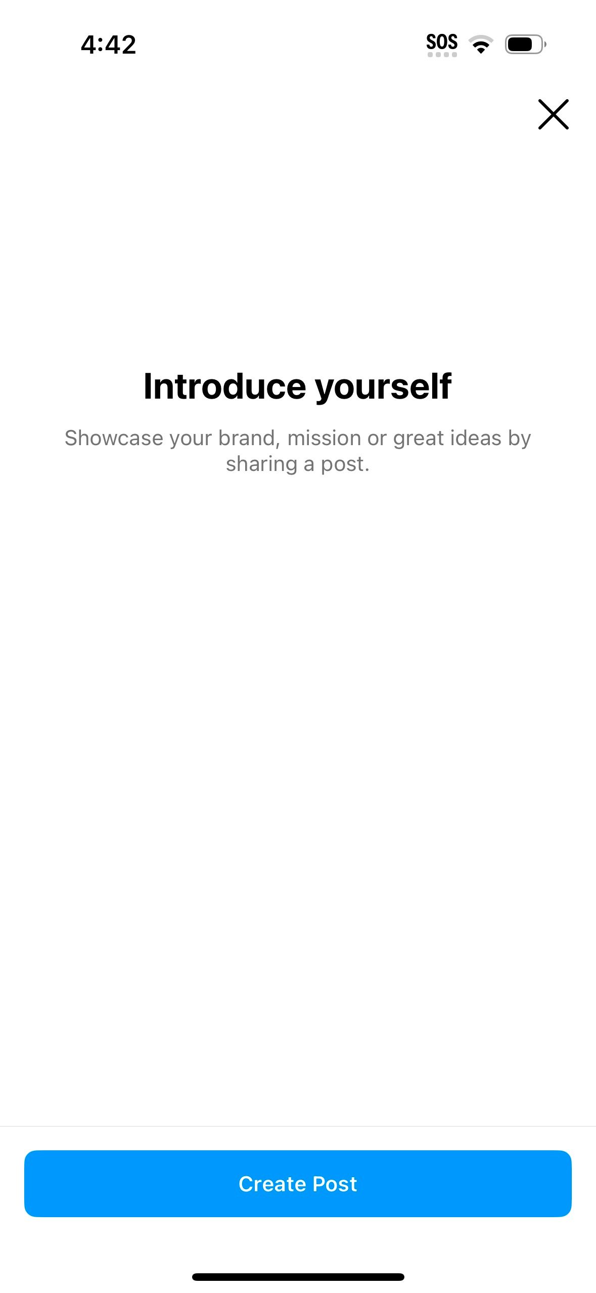 Шаг представления себя в профессиональном аккаунте