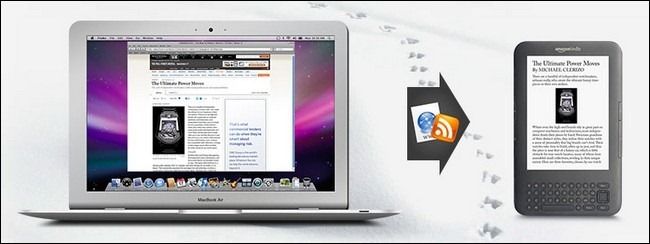Иллюстрация отправки статьи с веб‑страницы на Kindle