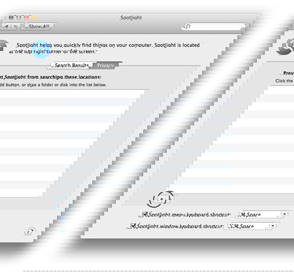Добавление диска в исключения Spotlight