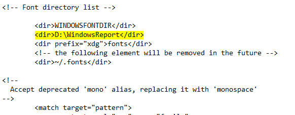 fonts.conf file edit add fonts to gimp