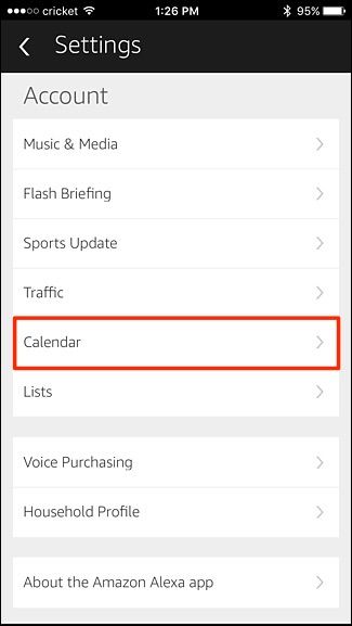 Раздел Календарь в Alexa