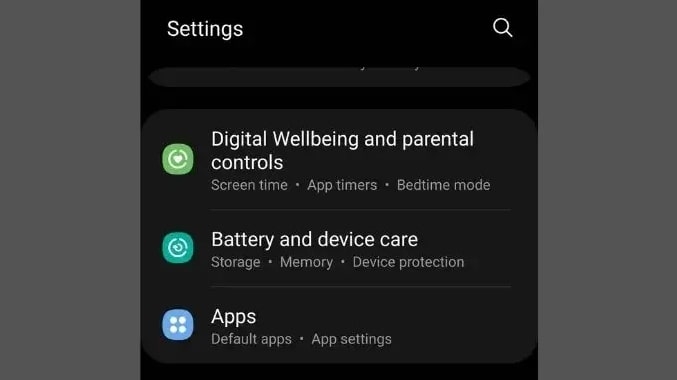 Скриншот экрана настроек Android — список приложений и доступ к хранилищу