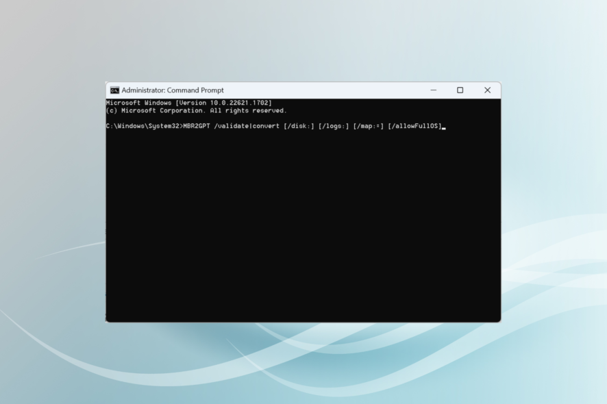 Конвертация MBR в GPT с MBR2GPT