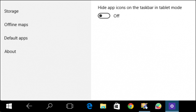 Меню «Все приложения» в полноэкранном виде