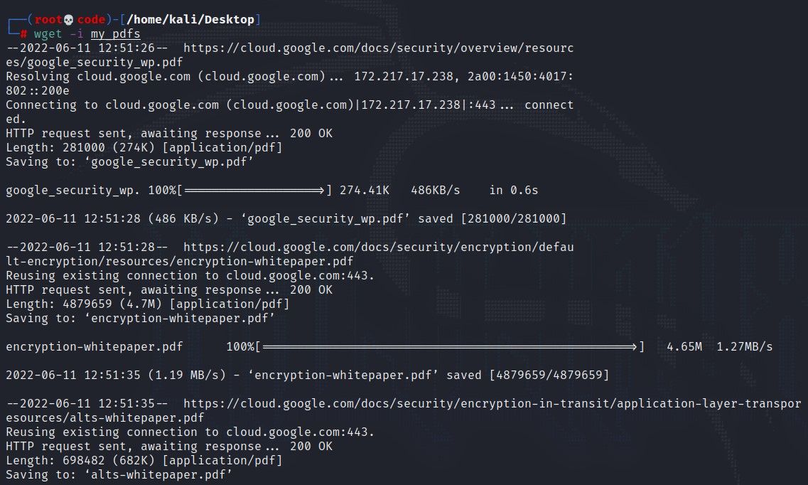 Пакетная загрузка с помощью wget