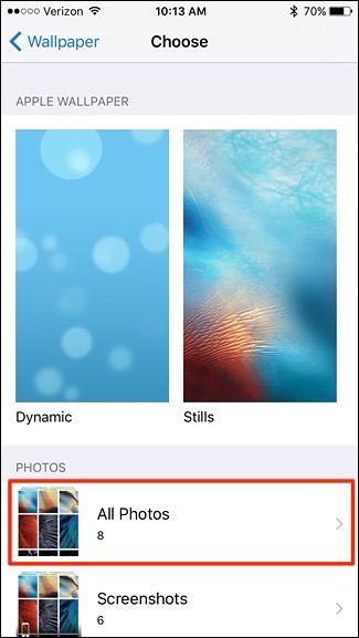 Открыт альбом All Photos с миниатюрами фотографий