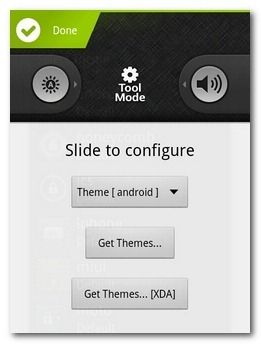 Меню выбора темы WidgetLocker