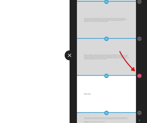 Удаление разрыва слайда в боковой панели Evernote