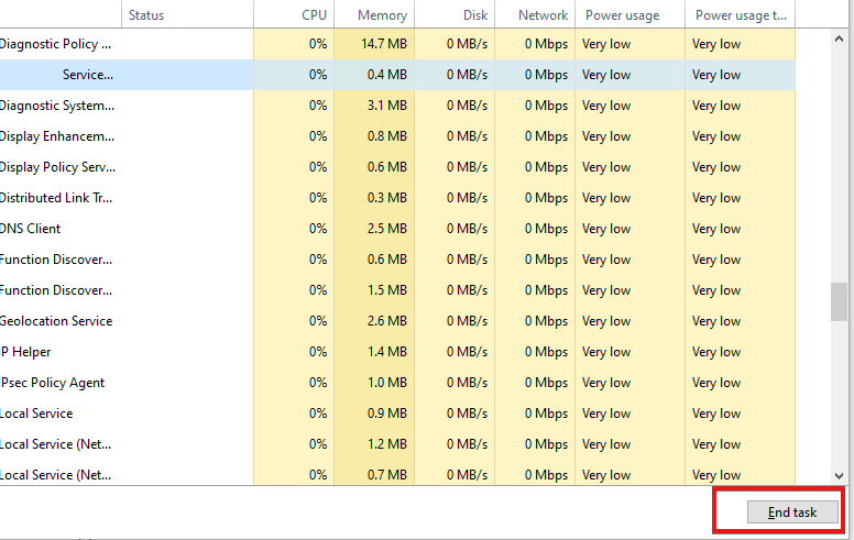Диспетчер задач с выделенным agent.exe