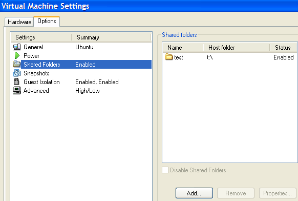 Расшарить папки Ubuntu в VMware Workstation