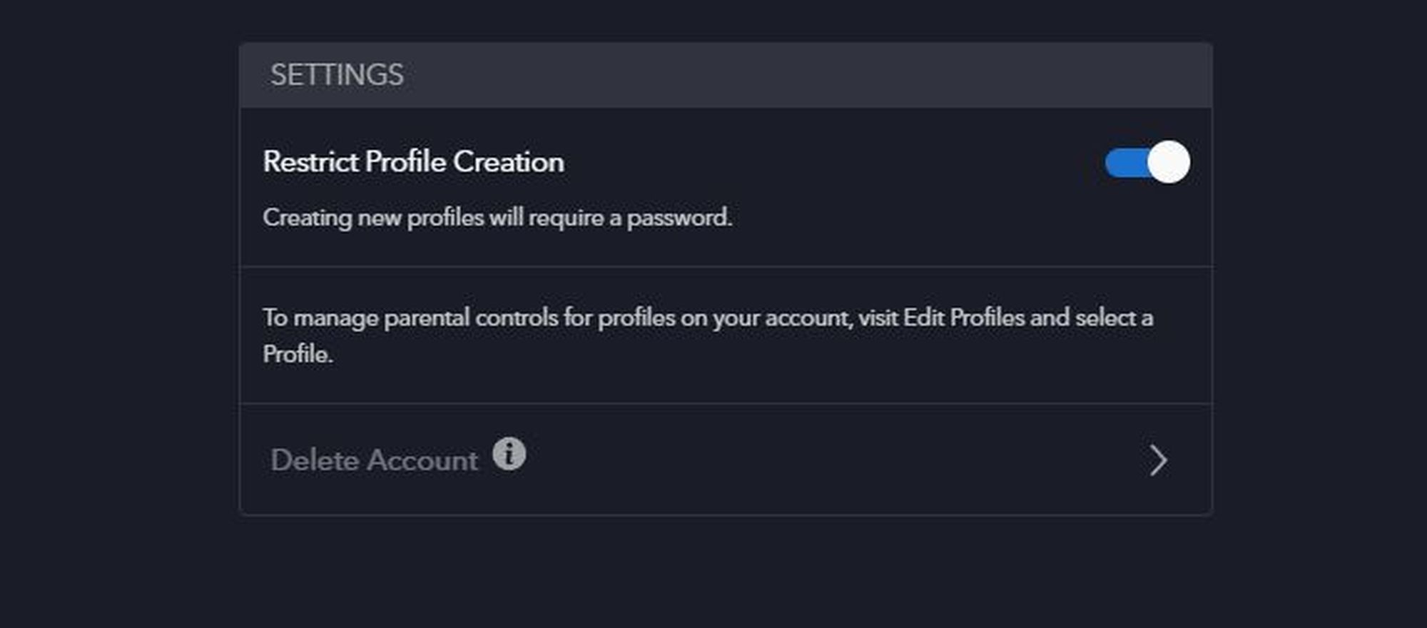 Запрет на создание профилей в Disney+