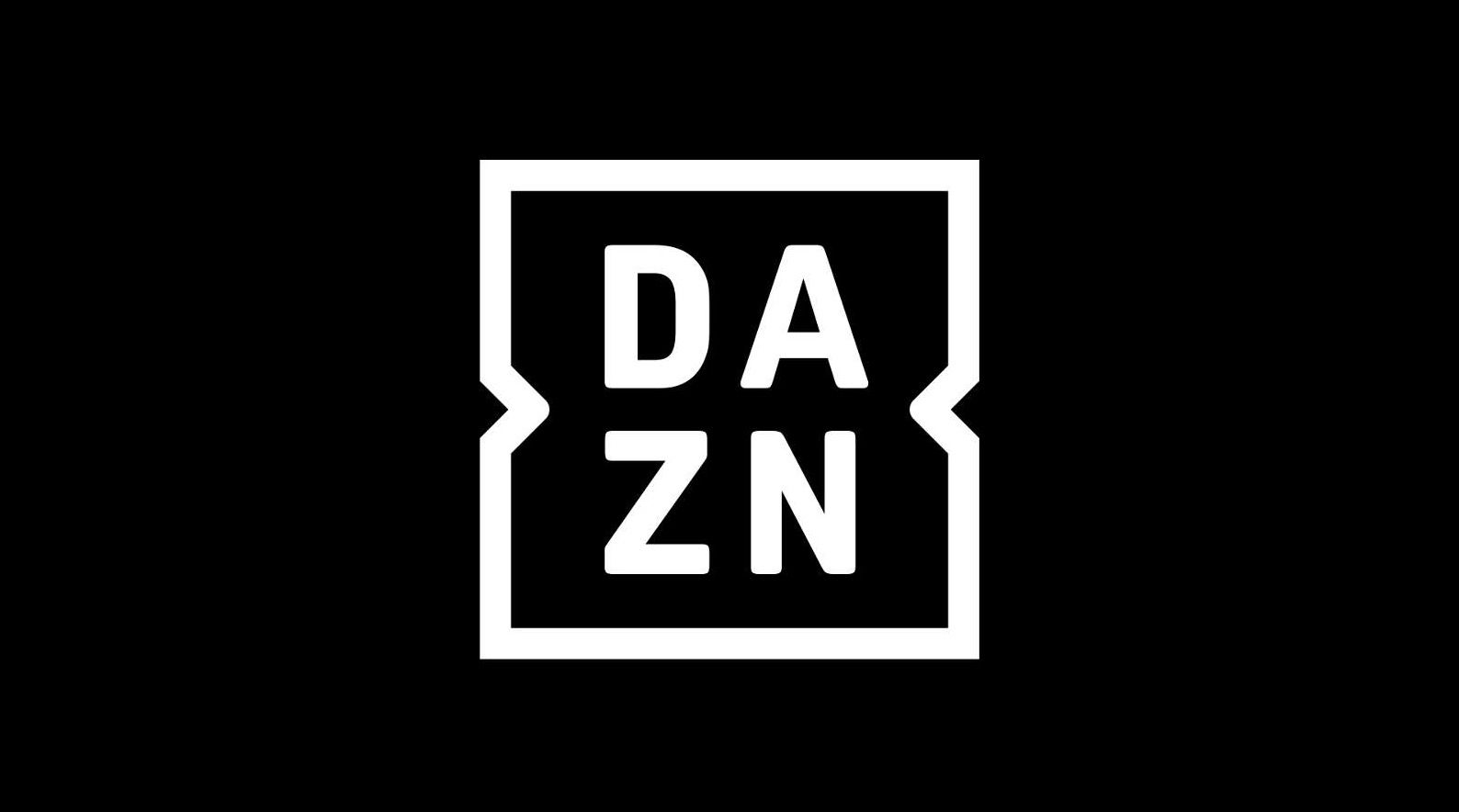 Логотип DAZN на фоне спорт‑контента