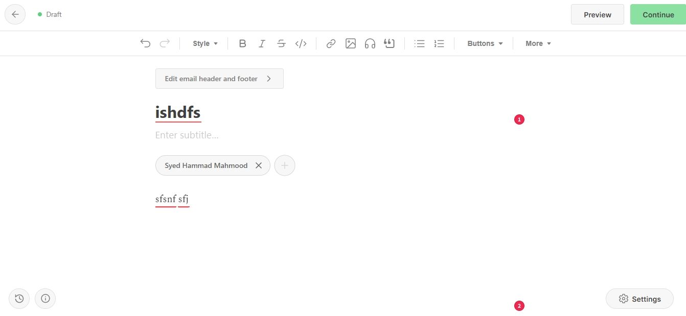 скриншот редактора Substack
