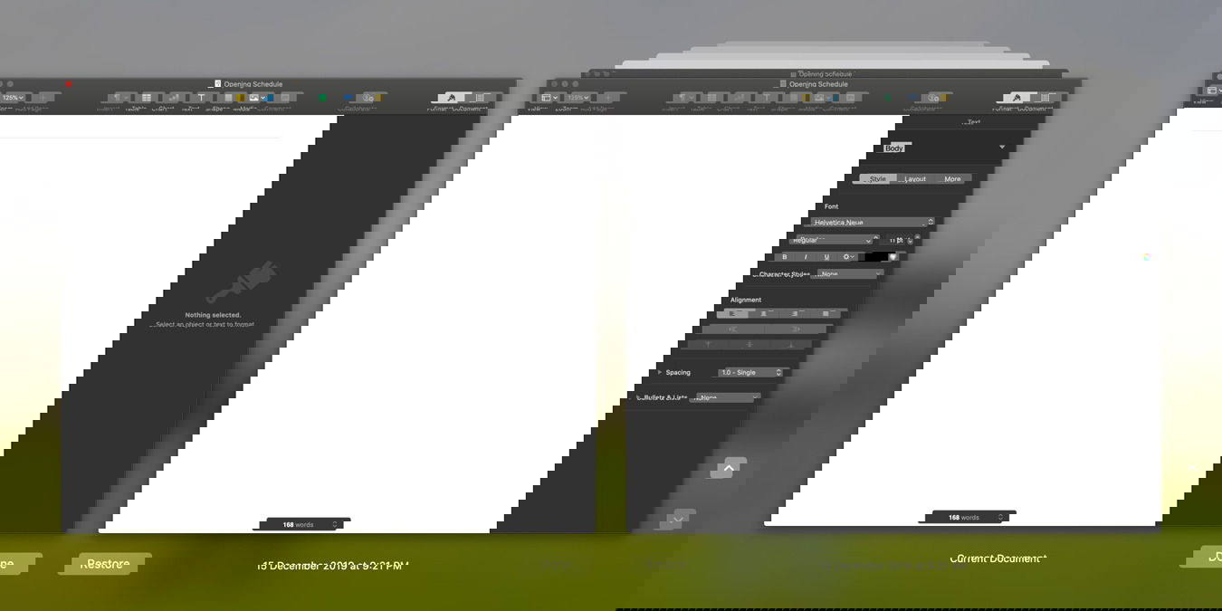 Удаление предыдущих версий документов на macOS