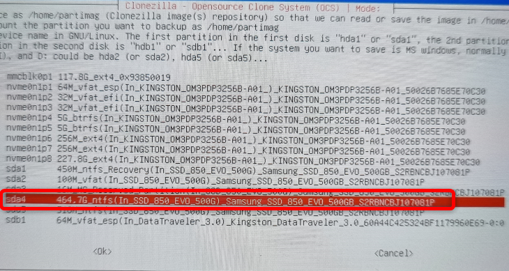 Выберите внешний SSD или HDD, на котором будете хранить образ