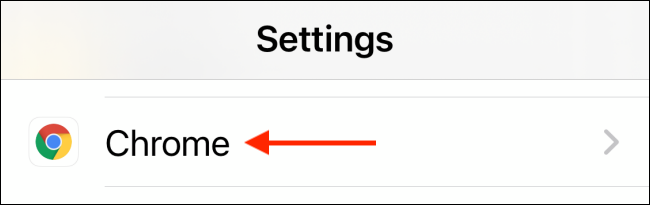 Выберите Chrome в приложении Настройки