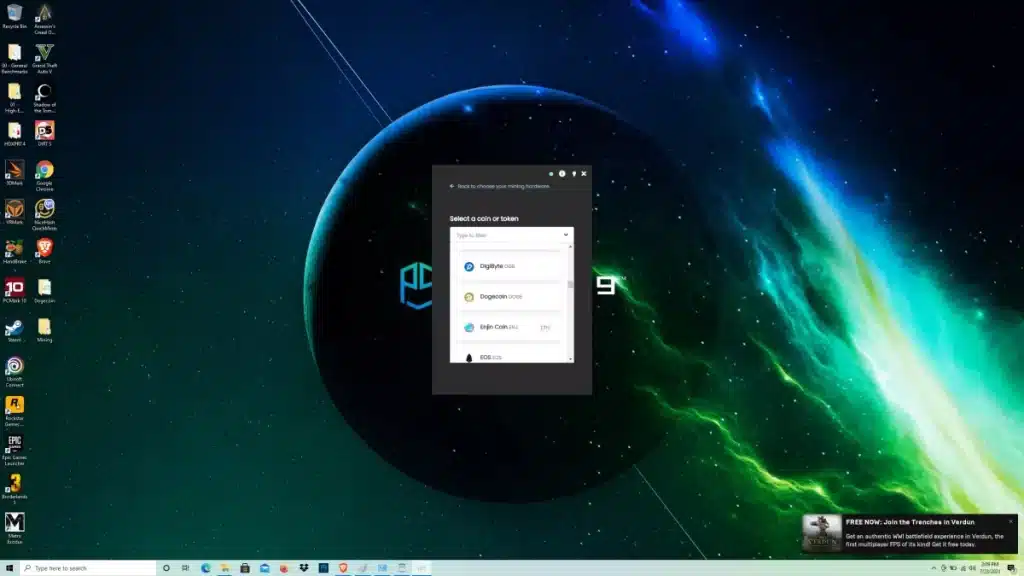 Pantalla para ingresar la dirección de Dogecoin en unMineable
