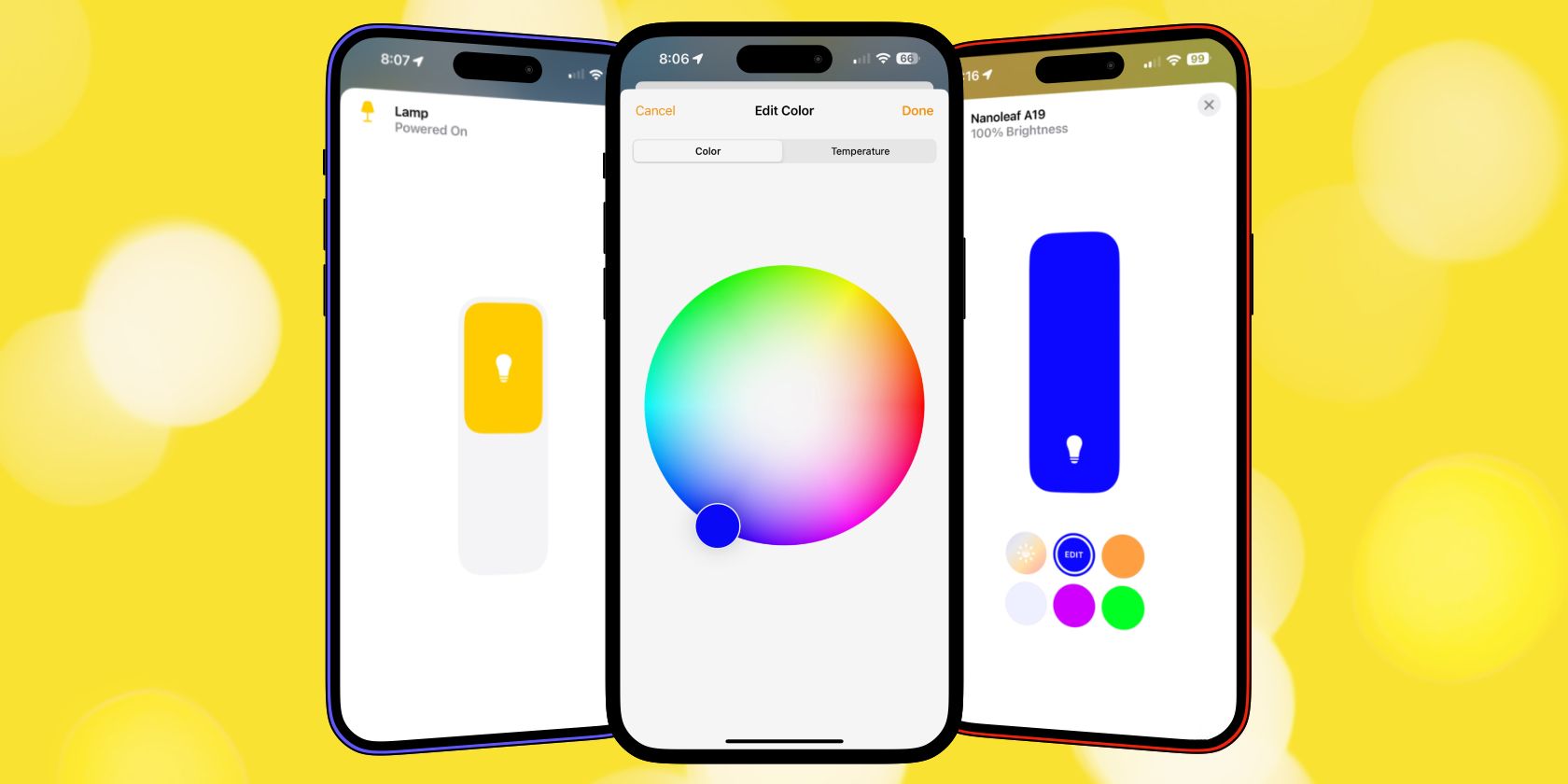 Управление умными лампами в Apple Home