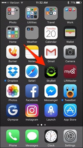 Открыть приложение SkyBell