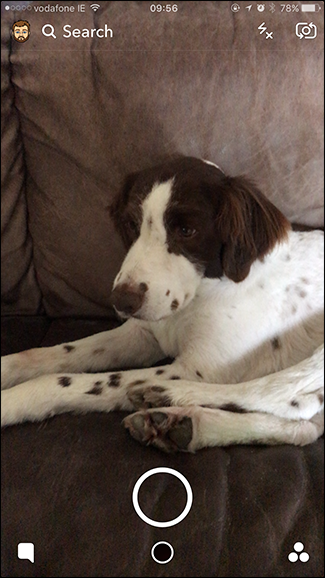 Главный экран Snapchat, жест щипка для карты