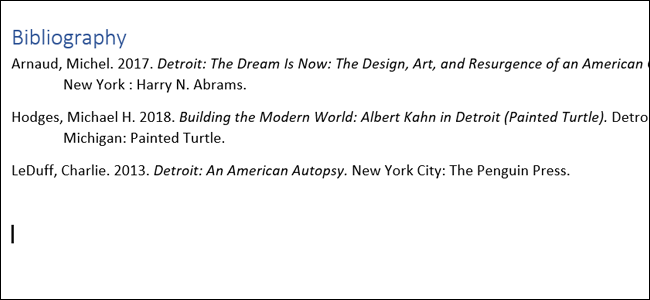 Пример автоматически сгенерированной библиографии