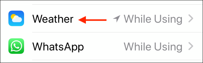 Choose the Weather app