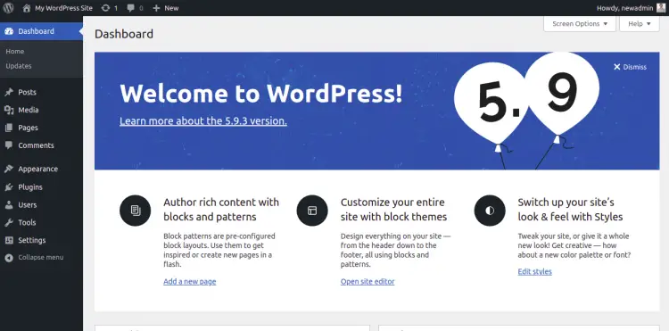 Панель администратора WordPress
