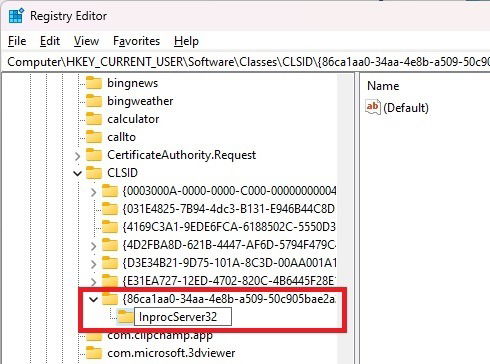 Création d’une seconde clé dans le Registre Windows
