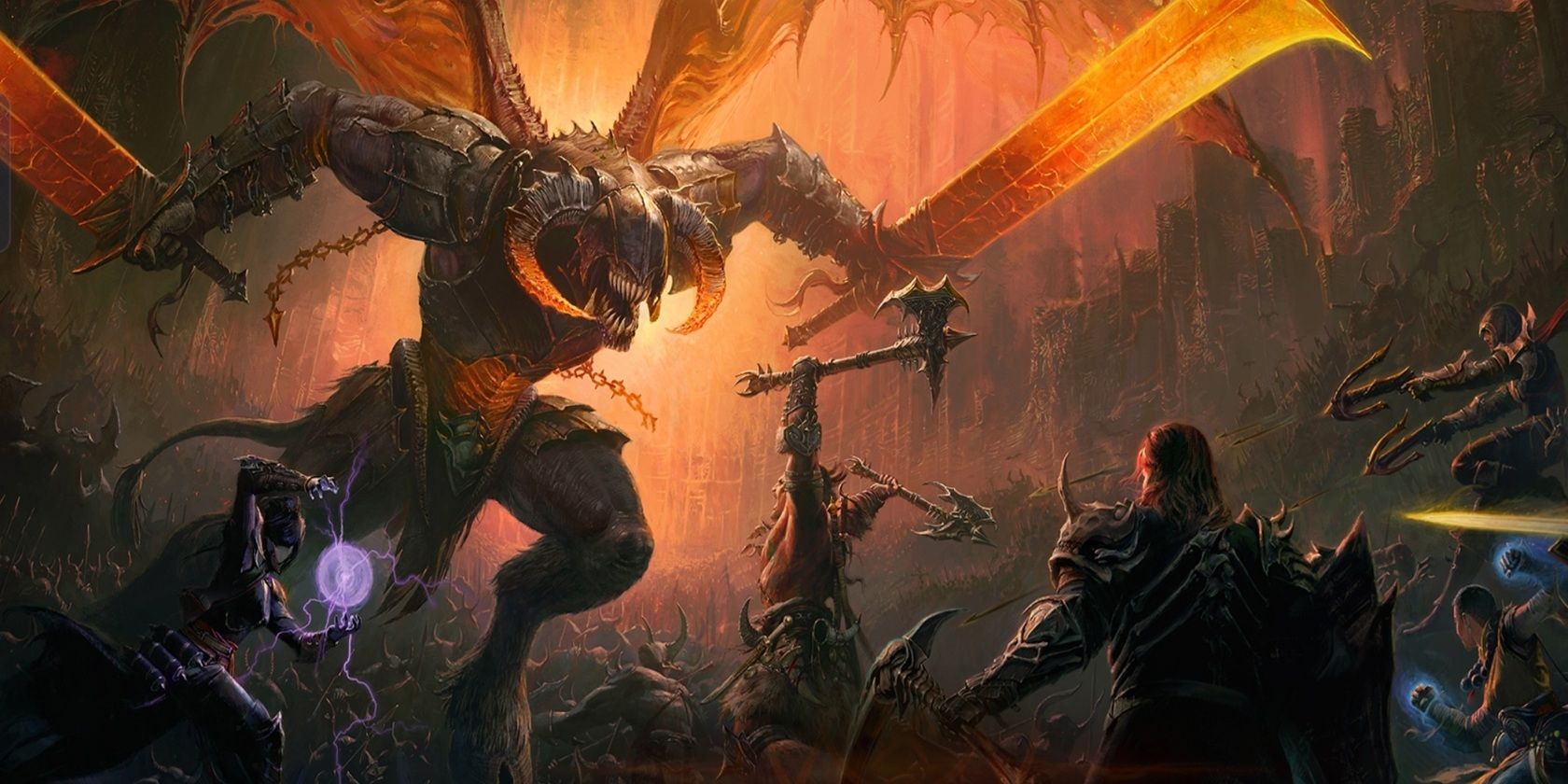 Крупная битва между героями и демонами в оригинальном Diablo