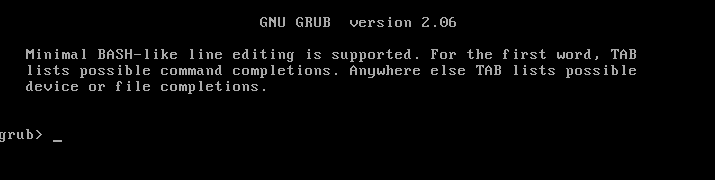 Подсказка GRUB shell