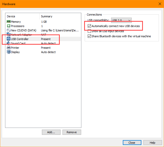 Подтверждение USB-настроек: включена автоматическая коннекция