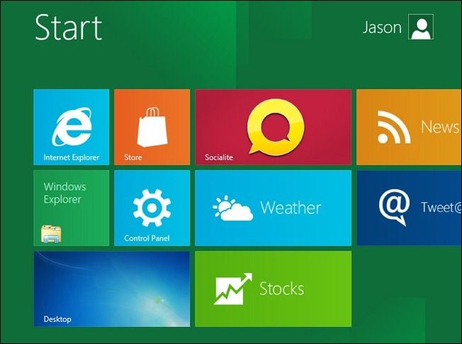 Интерфейс Metro после установки Windows 8