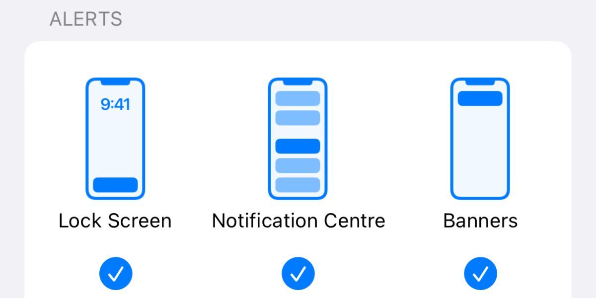 Типы оповещений на iPhone