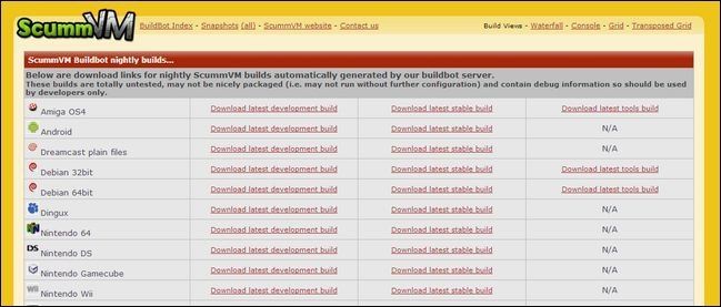 Ручная установка свежей сборки ScummVM для Wii