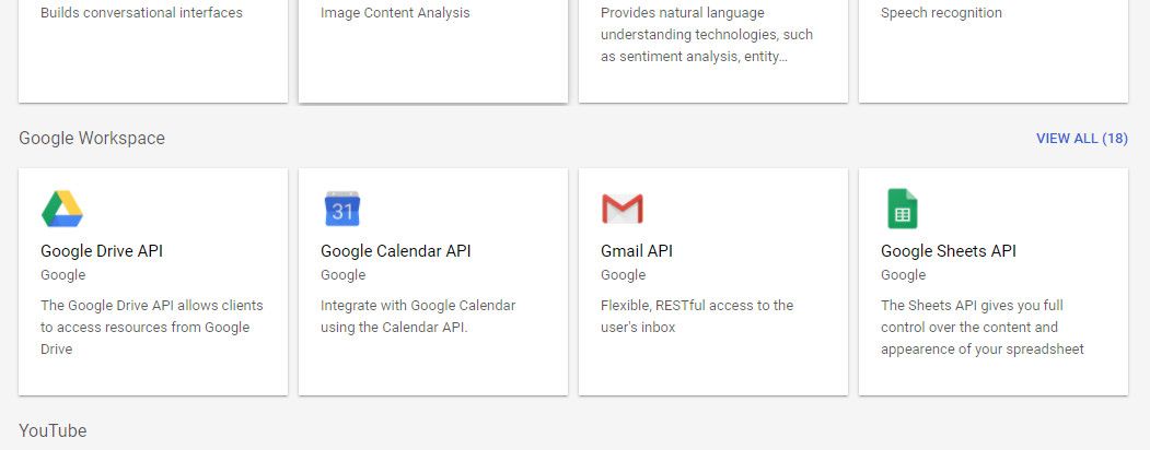 Включение Google Sheets API