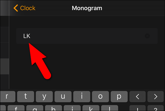 Ввод новой монограммы с клавиатуры iPhone