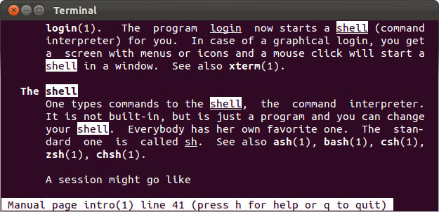 Поиск внутри man-страницы