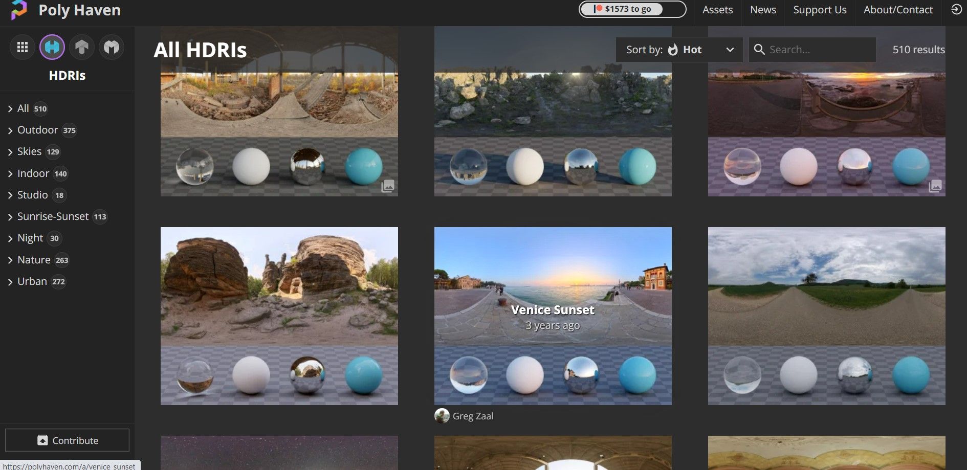 Панорамное HDRI с закатом в Венеции