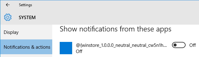 Action Center Turn Notifications Off