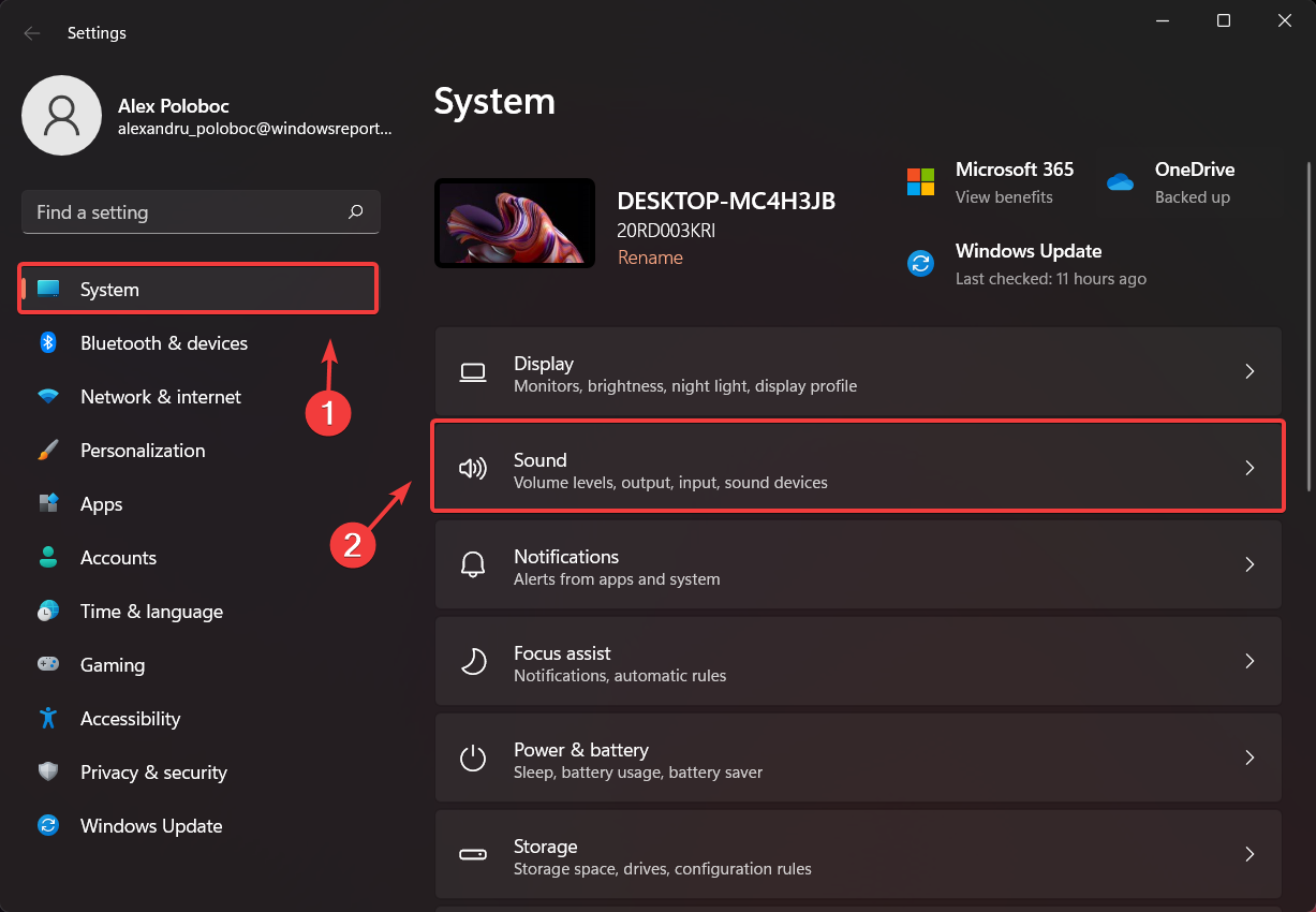 Сменить устройство вывода звука в Windows 11
