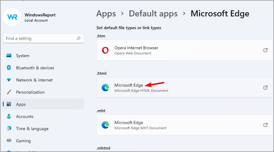 список типов файлов для смены ассоциаций