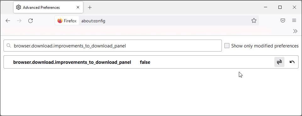 Отключение улучшений панели загрузок в Firefox
