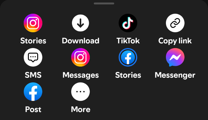 Выбор платформы для шаринга Wrapped.